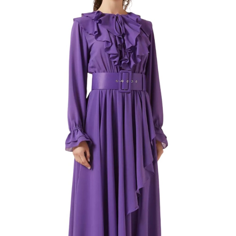 TOCCIN Petra Exaggerated Ruffle Maxi Dress 0
